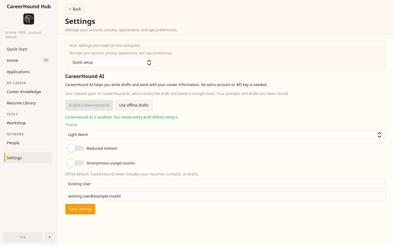 Settings keeps AI sharing simple